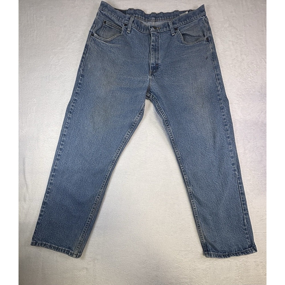 Wrangler Jeans Men's 36x29 Blue 1097FXVMD Relaxed Fit Medium Wash Denim Workwear